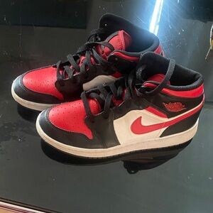 Nike Black and Red High-Top Sneakers